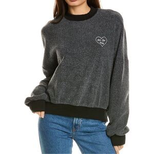 Project Social T Let’s Get Cozy Fleece Sweatshirt Gray Black Women’s XS/S NEW